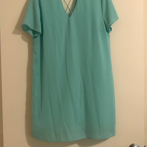Keyhole Teal Dress - Picture 2 of 2